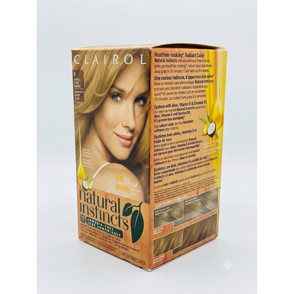 Clairol Natural Instincts Demi-Permanent Hair Color 9‎ Light Blonde Vintage New